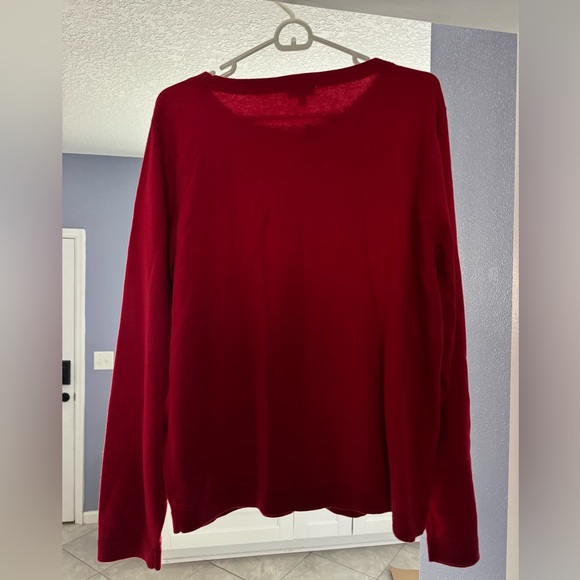 NWT Talbots Red Crewneck Sweater with Reindeer Design - Picture 5 of 6